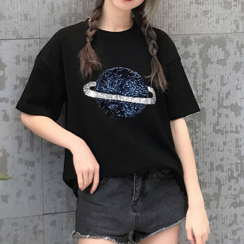 時尚印花短袖，打造優(yōu)雅小仙女