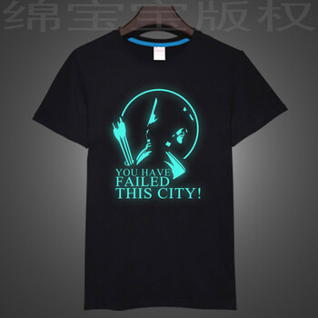 頂間（TOPSPACE） 短袖 男士T恤 寶藍色 夜光 綠箭俠4 