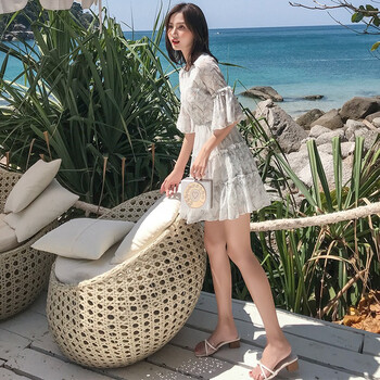 俏柔（QIAOROU） 碎花 拉鏈，印花 連衣裙