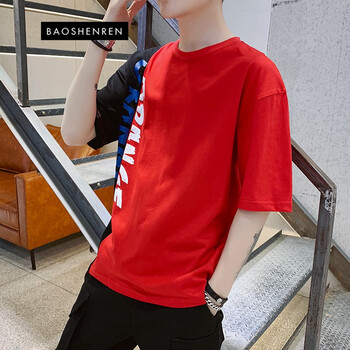 寶參人（Baoshenren） 五分袖 男士T恤 3010紅色 
