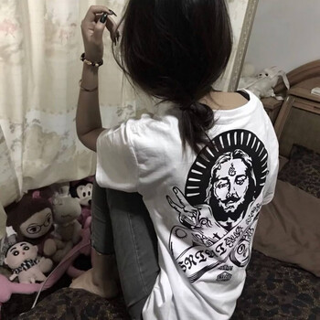 依苼美 印花 短袖 T恤 女 圓領(lǐng)
