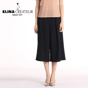 依瑤 高腰 闊腳褲 女 七分褲 休閑褲