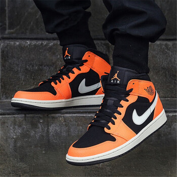 NIKE籃球鞋554724/554725-062黑橙小扣碎 