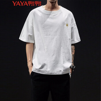 鴨鴨（YAYA） 短袖 男士T恤 白色|太陽(yáng) 