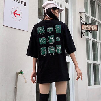 時(shí)尚字母短袖，打造個(gè)性女神