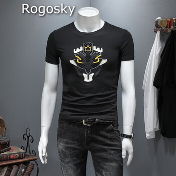 Rogosky 短袖 男士T恤 黑色 XL，4XL，L，XXL，M，XXXL