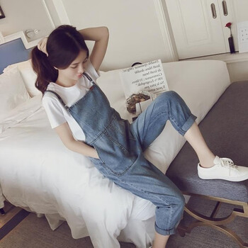 菲尹夢  背帶褲 女 九分褲 休閑褲