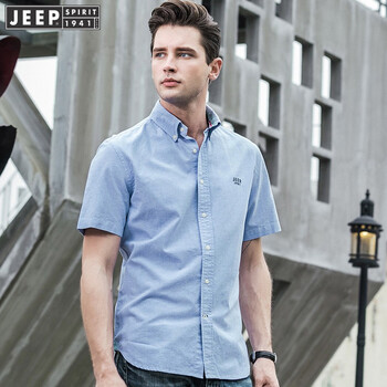 Jeep 短袖 男士T恤 淺藍色 