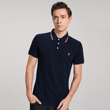 花花公子（PLAYBOY） 短袖 男士T恤 0028經(jīng)典藍 