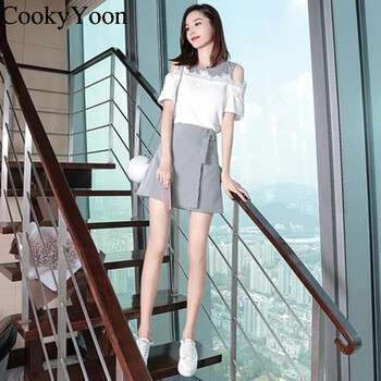 CookyYoon 格子 格子，蕾絲拼接 連衣裙