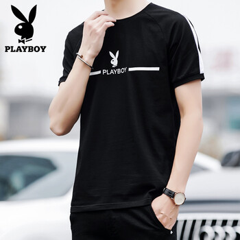 花花公子（PLAYBOY ESTABLISHED 1953） 短袖 男士T恤 黑色1226 