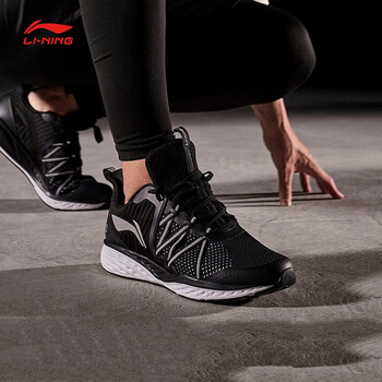 李寧（LI-NING）跑步鞋標(biāo)準(zhǔn)黑/白 43