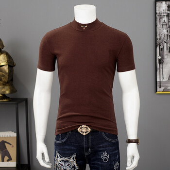 SEEMAX 短袖 男士T恤 酒紅色 