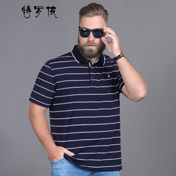 特羅依（TELUOYI） 短袖 男士T恤 白條 