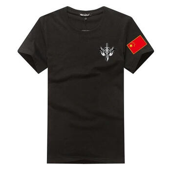 束鹿牛（SHULUNIU） 短袖 男士T恤 黑色戰(zhàn)狼 戰(zhàn)狼 