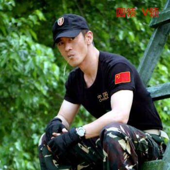 古萊登（GODLIKE） 短袖 男士T恤 V領(lǐng)中國黑 