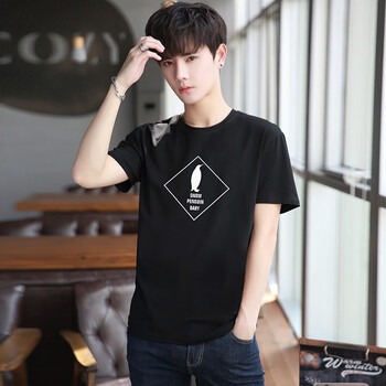 維杰斯（WINJEANS） 短袖 男士T恤 DT1804黑色 