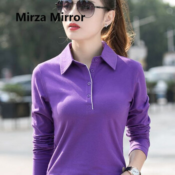 蜜莎蜜拉（Mirza Mirror） 撞色 短袖 T恤 女 POLO領(lǐng)