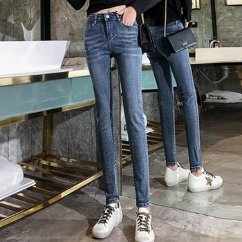 魅尚依櫥（MEISHANGYICHU） 中腰 鉛筆褲/小腳褲 女 長褲 牛仔褲