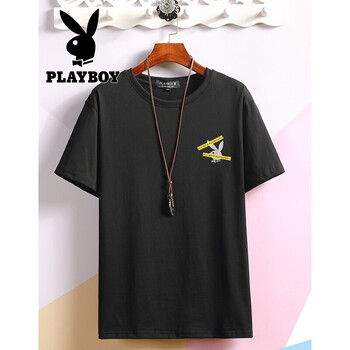 花花公子（PLAYBOY） 短袖 男士T恤 PB05黑色 