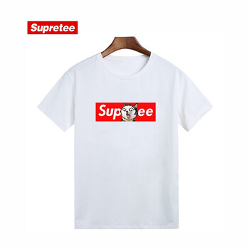 supretee 短袖 男士T恤 白色色sup驚愕狗 