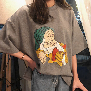 叢溪 印花 短袖 T恤 女 圓領(lǐng)