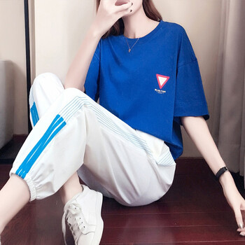歐美彈力女夏九分褲