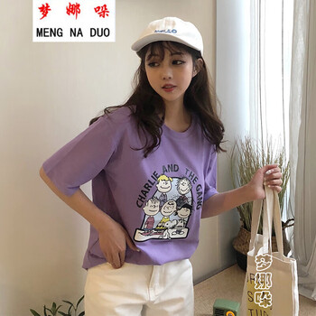 夏季印花短袖，微胖妹子的福音
