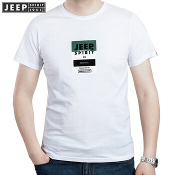 吉普（JEEP） 短袖 男士T恤 白色  TS1938 