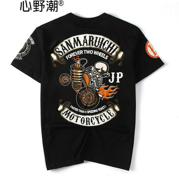 心野潮 短袖 男士T恤 363黑色 