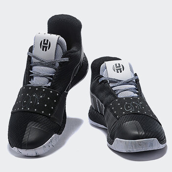 哈登（HARDEN）籃球鞋黑白色 