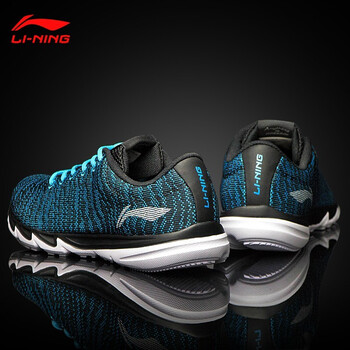 李寧（LI-NING）跑步鞋亮光藍(lán)/基礎(chǔ)黑 42