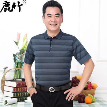 鹿竹 短袖 男士T恤 A179灰綠 