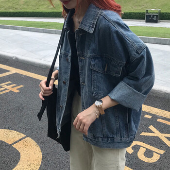 古萊登（GODLIKE） POLO領(lǐng) 長(zhǎng)袖 女 短外套 口袋，做舊，紐扣，多口袋