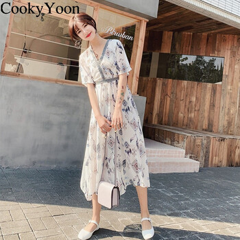 CookyYoon 純色 花邊 連衣裙