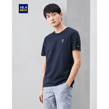 海瀾之家（HLA） 短袖 男士T恤 藏青(E3) 