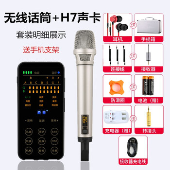 晟音  手持 麥克風(fēng) HQ9無(wú)線(xiàn)話(huà)筒+H7聲卡套裝