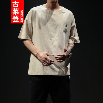 古萊登（GODLIKE） 短袖 男士T恤 T124米色 