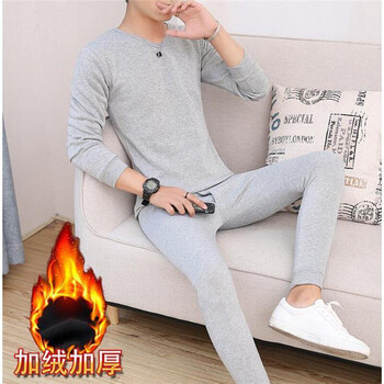 古萊登（GODLIKE） 七分袖 男士T恤 加絨保暖套裝深灰色 XL，L，M，XXXL，XXL