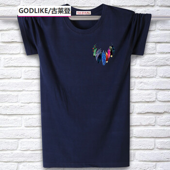 古萊登（GODLIKE） 短袖 男士T恤 小羽毛藏藍 