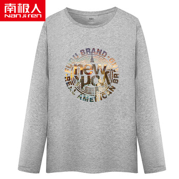 南極人（Nanjiren） 長(zhǎng)袖 男士T恤 灰色紐約【長(zhǎng)袖T恤】 