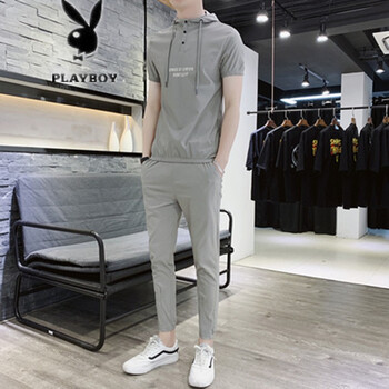 花花公子（PLAYBOY ESTABLISHED 1953） 短袖 男士T恤 T68軍綠色 