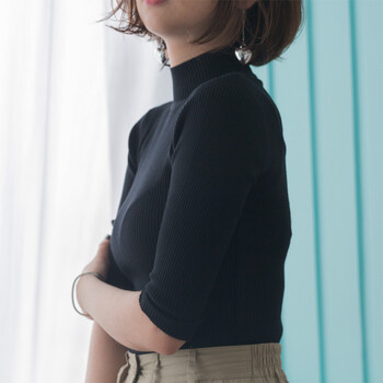 純色針織袖，微胖女生的好選擇