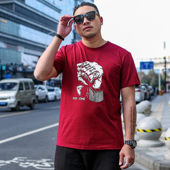 傲信鳥 短袖 男士T恤 拳頭 酒紅 XL，4XL，5XL，L，XXL，M，XXXL