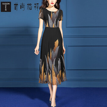 首尚格釋?zhuān)⊿USONGETH）  拉鏈，印花 連衣裙