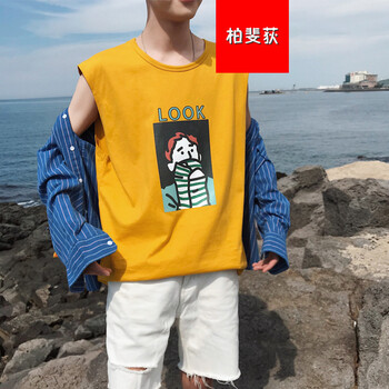 柏斐荻（BYPHYTEE） 無袖 男士T恤 黃色 