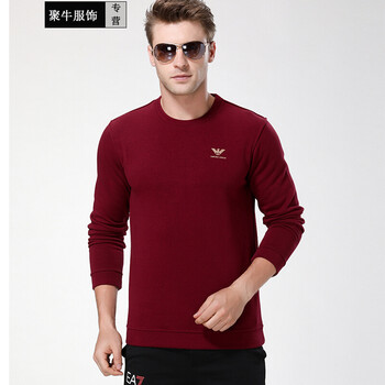 T ARMANI GIREDEARN 長(zhǎng)袖 男士T恤 紅色圓領(lǐng)長(zhǎng)袖T恤 