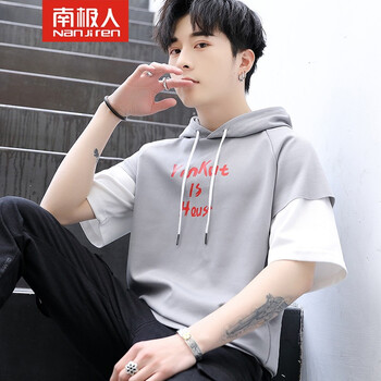 南極人（Nanjiren） 五分袖 男士T恤 N858灰色 