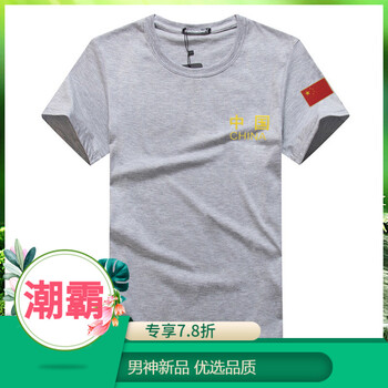 贊璐桐（ZANLUTONG） 短袖 男士T恤 灰色中國 短袖 