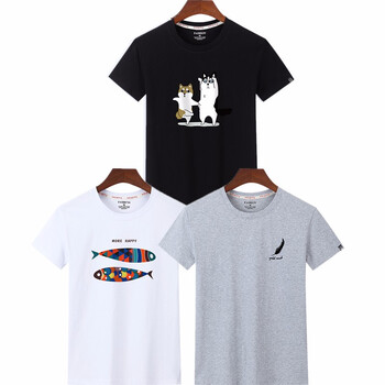 Lee Cooper 短袖 男士T恤 ZYLE純棉短袖二哈黑+魚白+小羽毛灰 